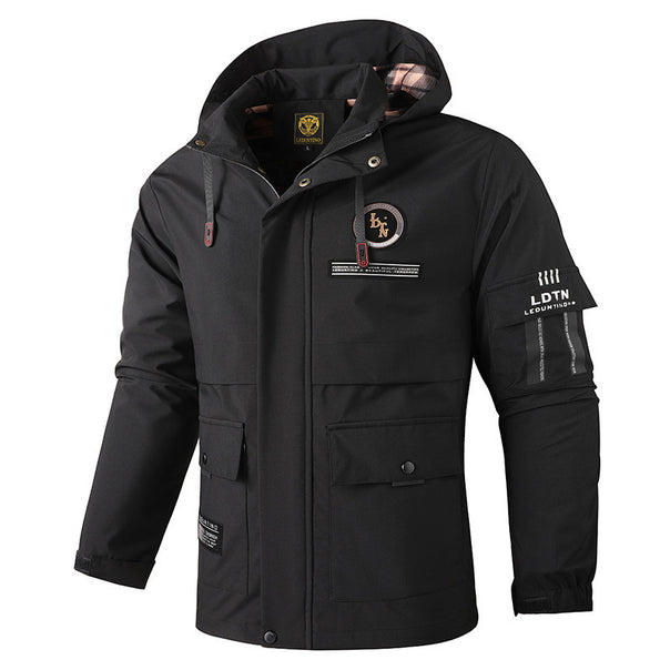 Men's nan urban softshell parka with hood, concealed two-way zipper and arm pocket Mune Fashion