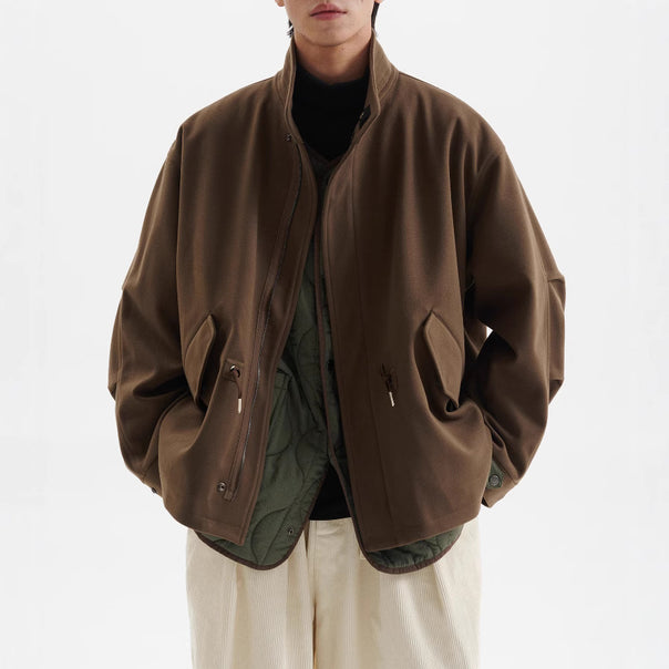 Men's padded transitional jacket with quilted lining and stand-up collar Mune Fashion
