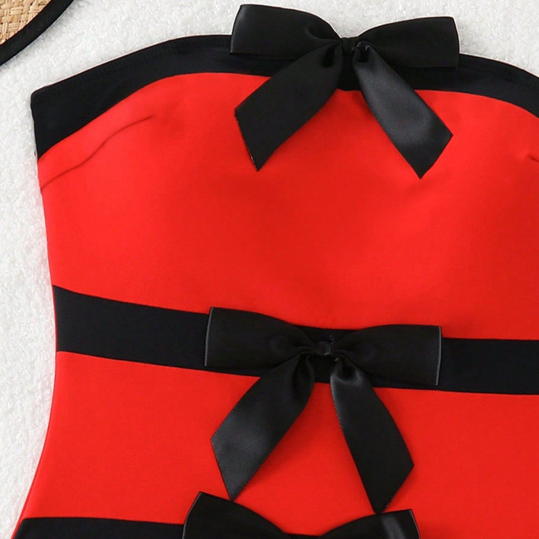 Women's Bandeau Swimsuit with Decorative Bows Mune Fashion
