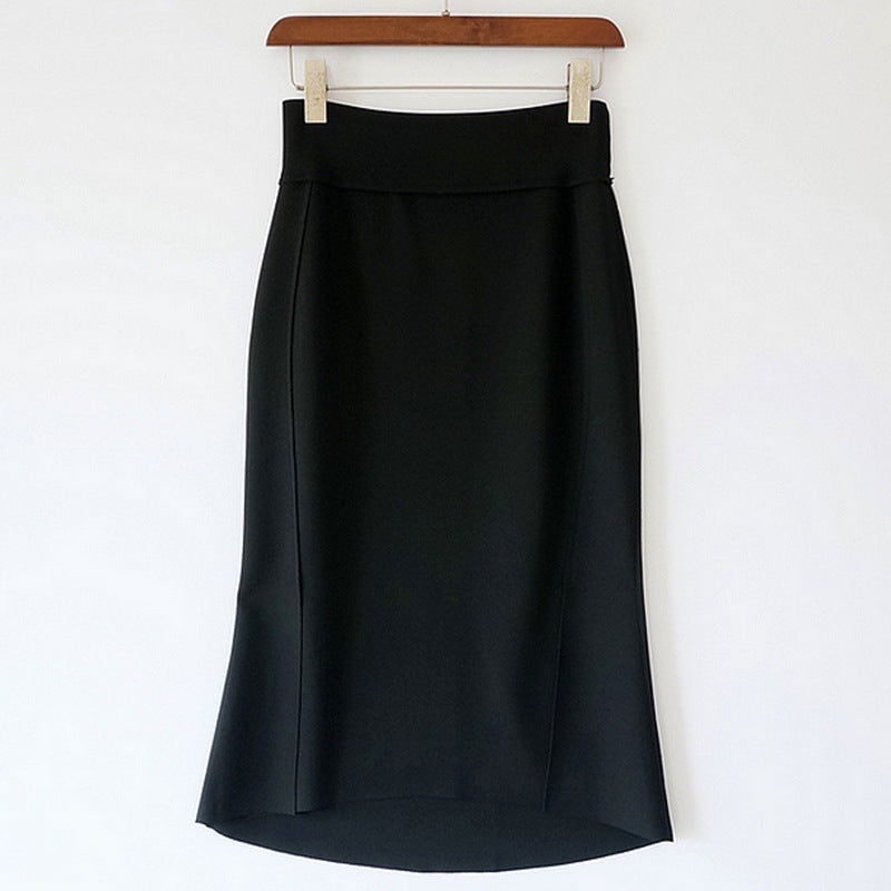 Women's high-waisted mid skirt with a slim A-line silhouette Mune Fashion