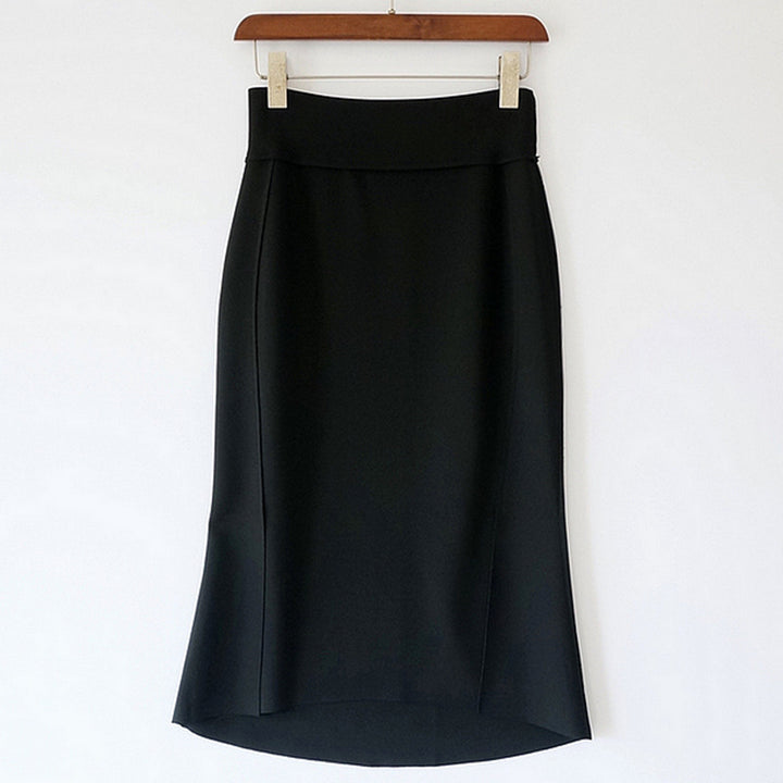 Women's high-waisted mid skirt with a slim A-line silhouette Mune Fashion