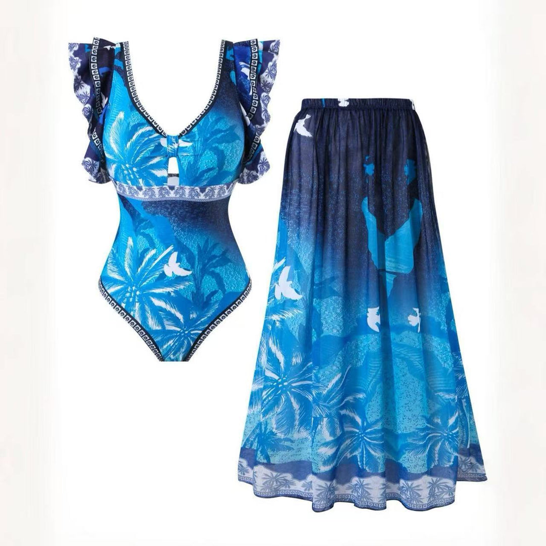 Women's Beach Swimsuit with Wrap Skirt Mune Fashion