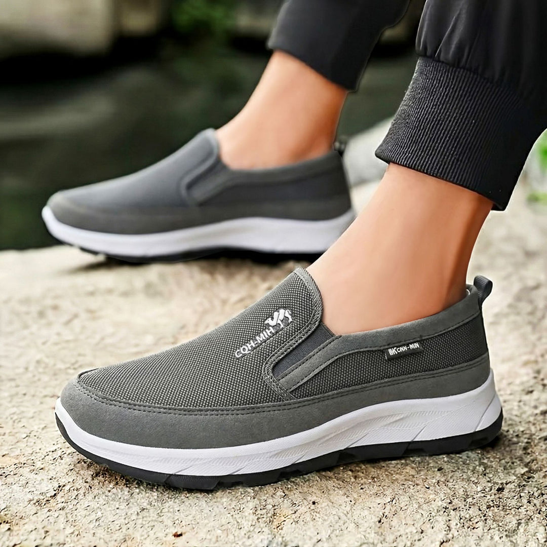 Men's padded slip-on comfort sneaker with elastic entry, shock-absorbing EVA platform sole and removable comfort insole Mune Fashion