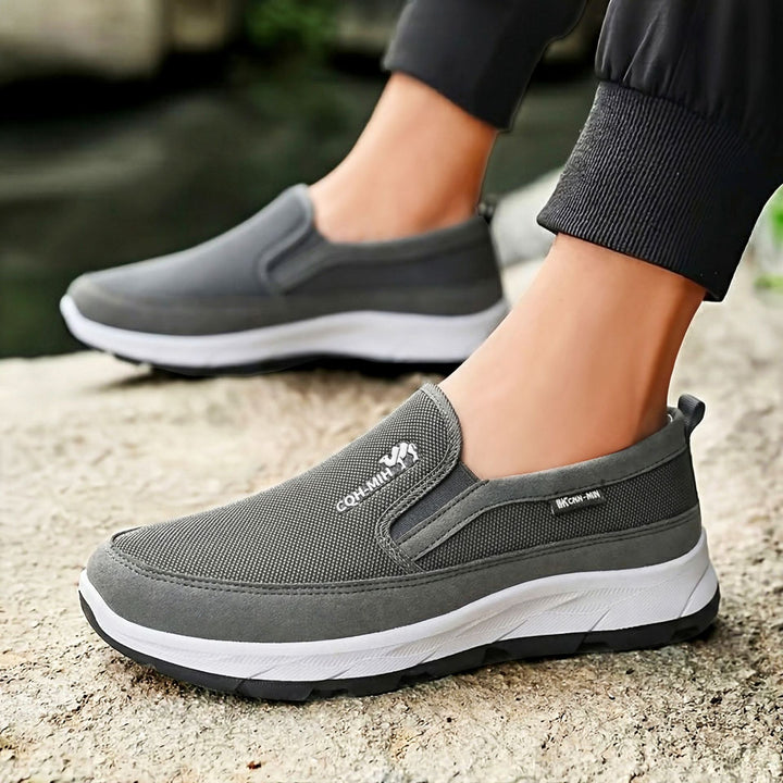 Men's padded slip-on comfort sneaker with elastic entry, shock-absorbing EVA platform sole and removable comfort insole Mune Fashion