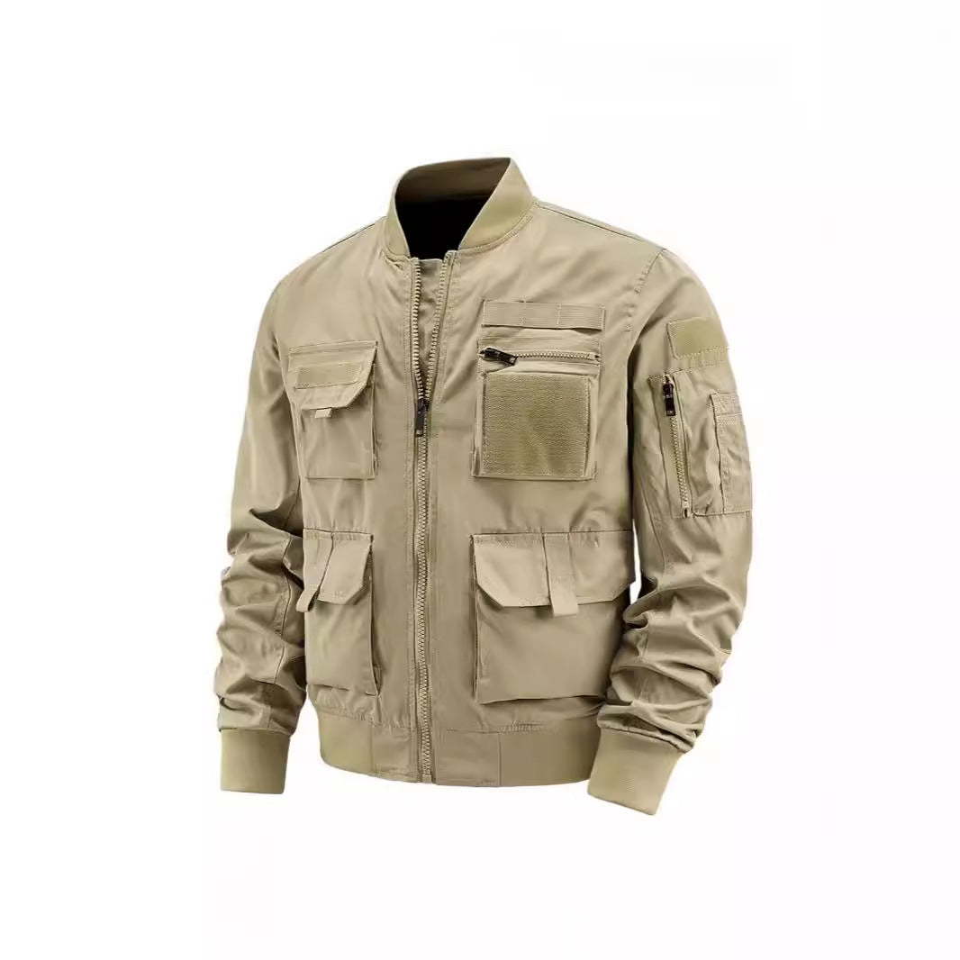 Men's tactical bomber jacket with multi pockets and sturdy zipper Mune Fashion