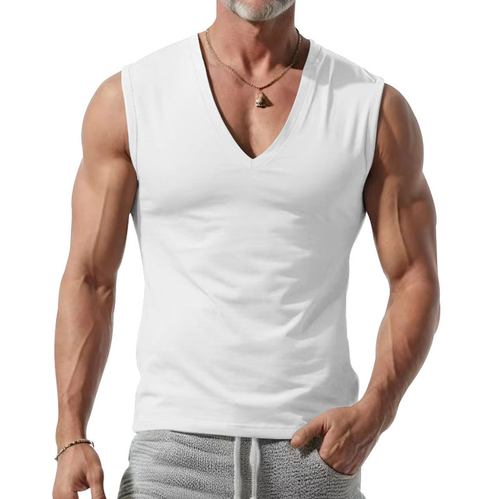 Men's form-fitting sleeveless V-neck muscle shirt Mune Fashion