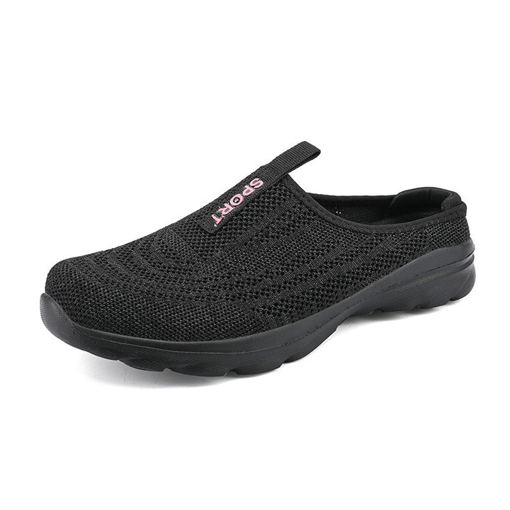 Ladies knitted mule sneakers with open heel collar, elastic entry and padded sole Mune Fashion