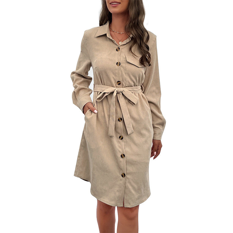 Women's Shirt Dress with Belt Mune Fashion