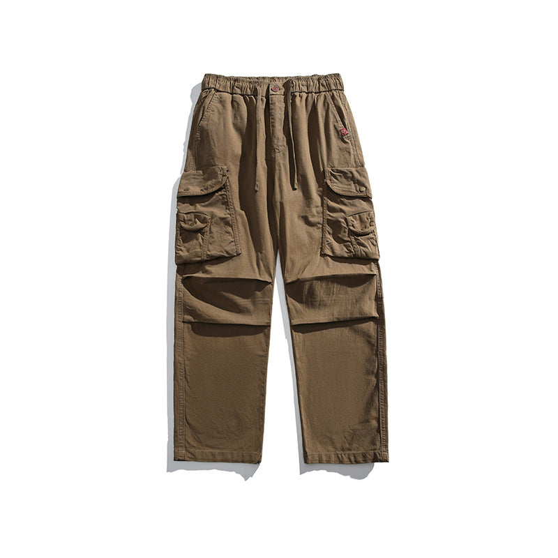 Men's utility cargo pants with elastic waistband, multiple pockets and relaxed fit Drune