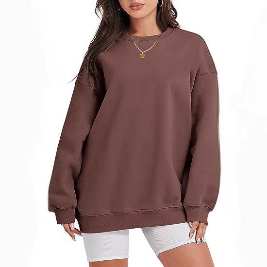 Women's oversized sweatshirt with dropped shoulders and brushed inner lining Mune Fashion