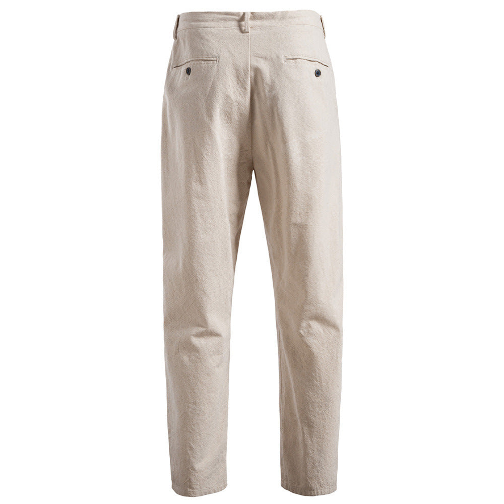 Men's casual pleated trousers with elastic drawstring waistband and tapered leg Mune Fashion
