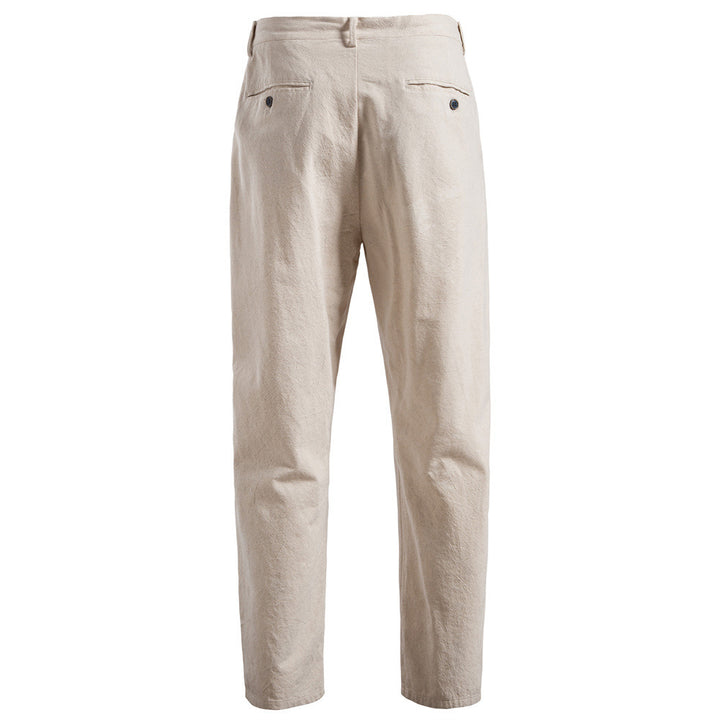 Men's casual pleated trousers with elastic drawstring waistband and tapered leg Mune Fashion