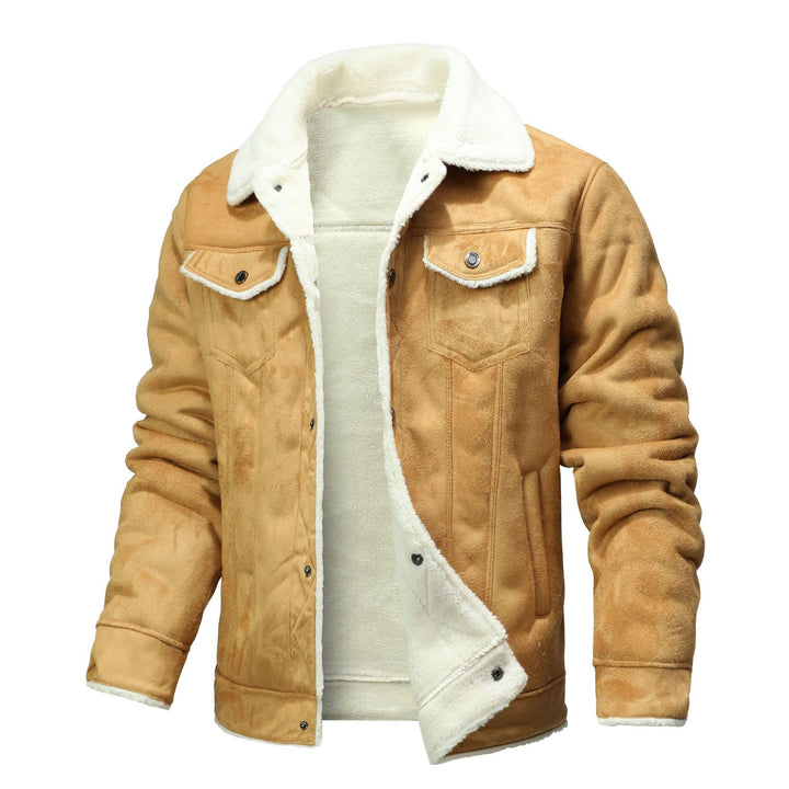Men's suede imitation trucker jacket with Sherpa lining Mune Fashion