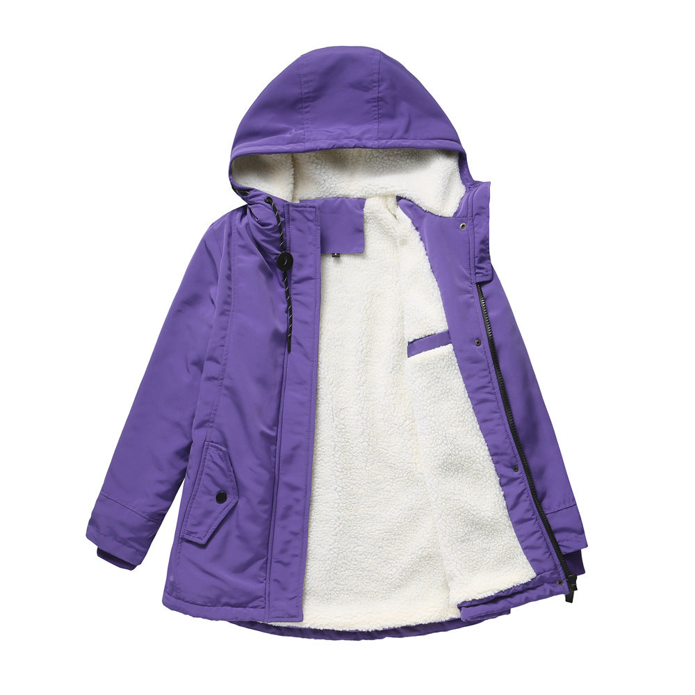 Women nan padded winter parka with teddy fleece lining and hood Mune Fashion