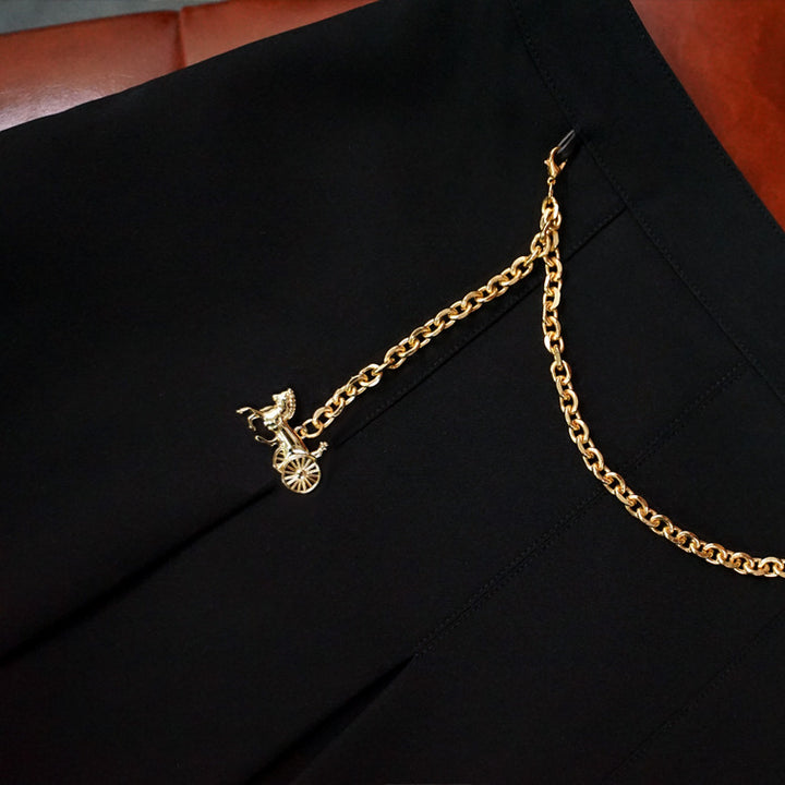 Women Elegant Midi Skirt with Unique Chain Detail Mune Fashion
