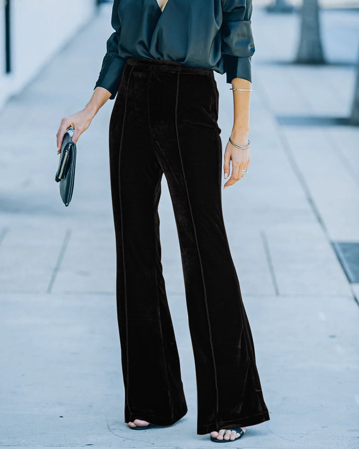 Women Elegant and Soft Velour Pants Mune Fashion