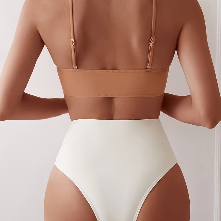 Women's High-Cut Bikini Set with Chic Gold Detail Mune Fashion