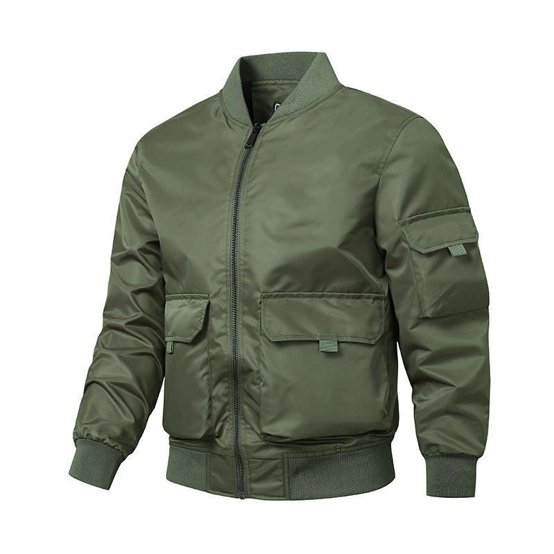 Men's bomber jacket in utility style with wind-resistant shell, multiple pockets and ribbed cuffs Mune Fashion