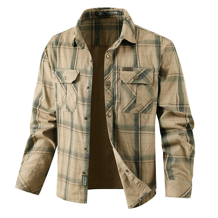Men's reinforced utility shirt jacket made of cotton twill with flap chest pockets and ergonomic sleeve seam Mune Fashion