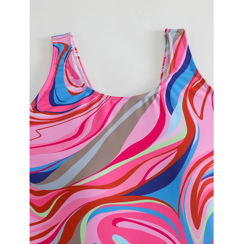 Women's sporty swimsuit with modern abstract pattern Mune Fashion