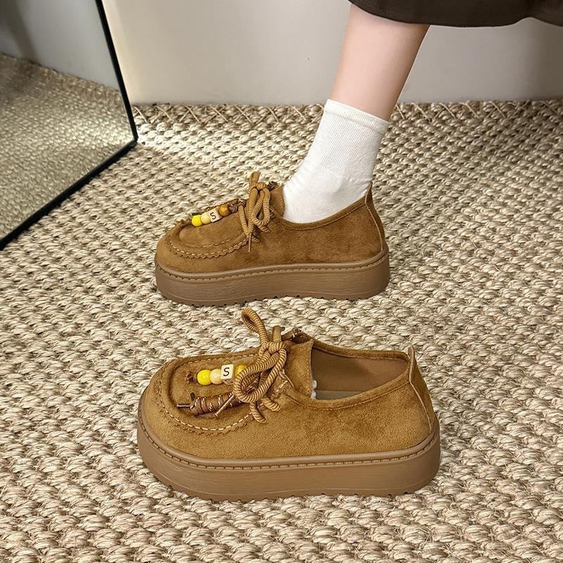 Women Platform Sneakers with Casual Suede Upper Mune Fashion