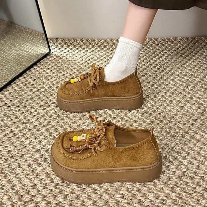 Women Platform Sneakers with Casual Suede Upper Mune Fashion