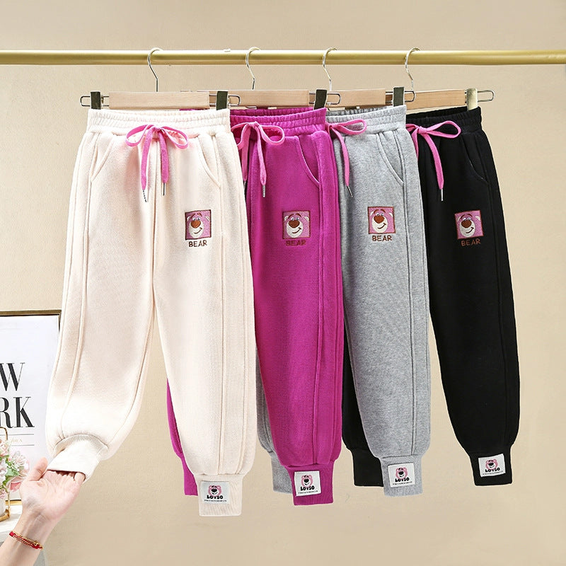 Women comfortable sweatpants with embroidered design and elastic waistband Mune Fashion