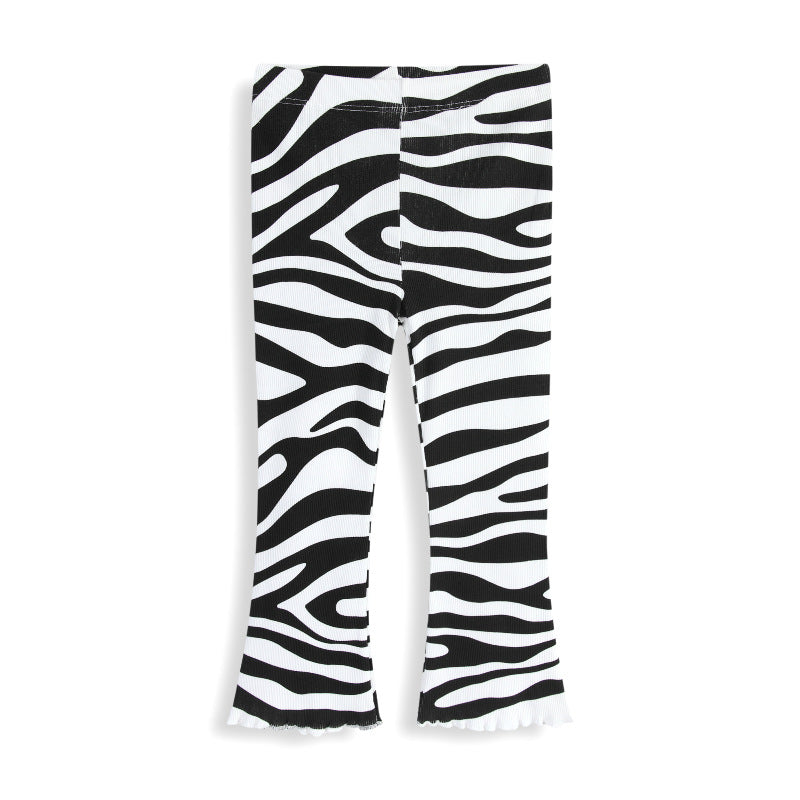Girls flared leggings with exciting zebra pattern Mune Fashion