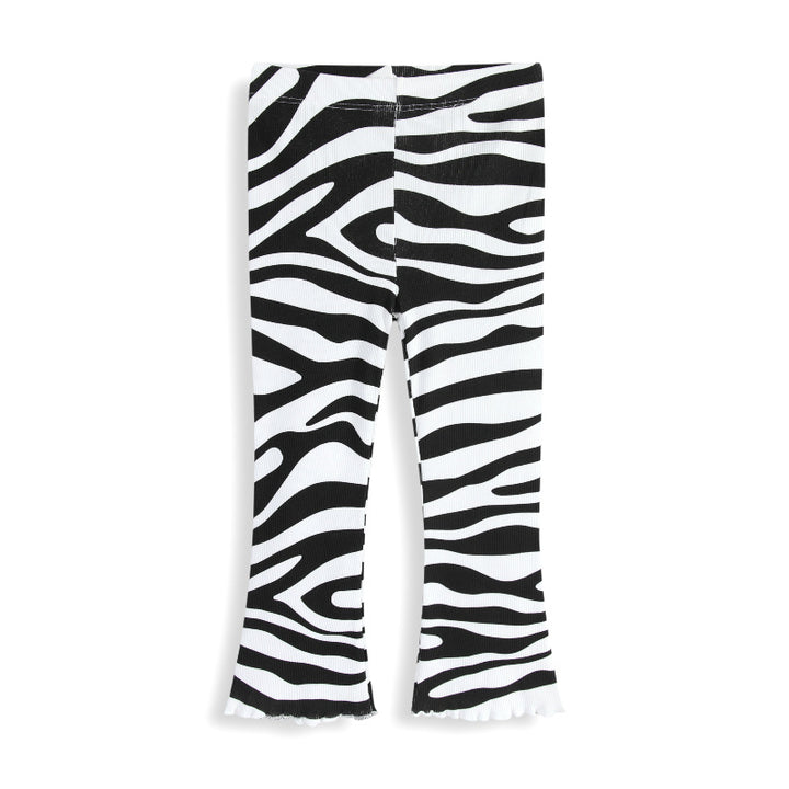Girls flared leggings with exciting zebra pattern Mune Fashion
