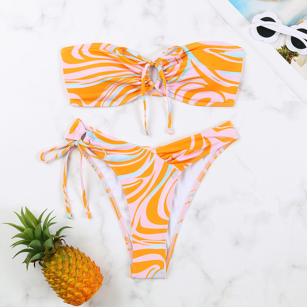 Women's bandeau bikini set with adjustable ties Mune Fashion
