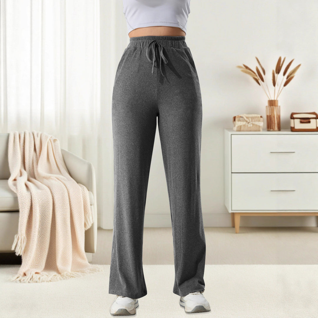 Women’s wide jersey lounge pants with high comfort waistband and side pockets Mune Fashion