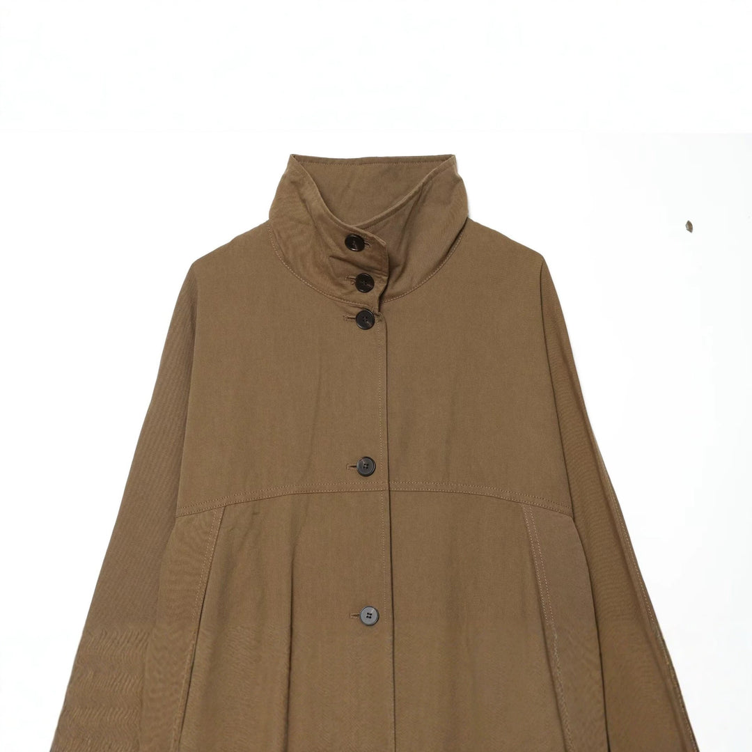 Women's Oversize Utility Jacket with High Stand Collar and Elastic Hem Mune Fashion