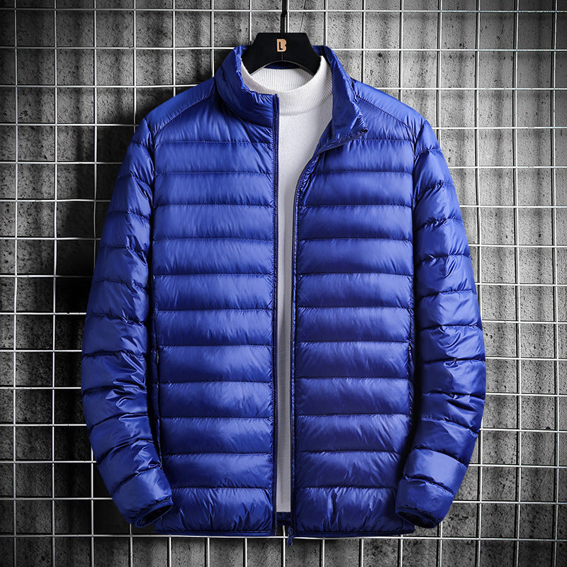 Men's Lightweight Quilted Insulated Padded Jacket with Stand-Up Collar and Pack Function Mune Fashion