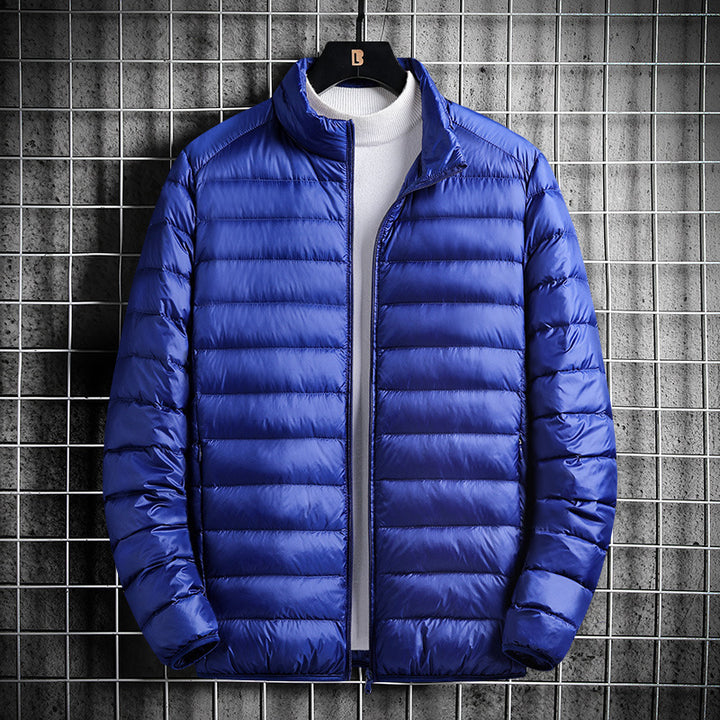 Men's Lightweight Quilted Insulated Padded Jacket with Stand-Up Collar and Pack Function Mune Fashion