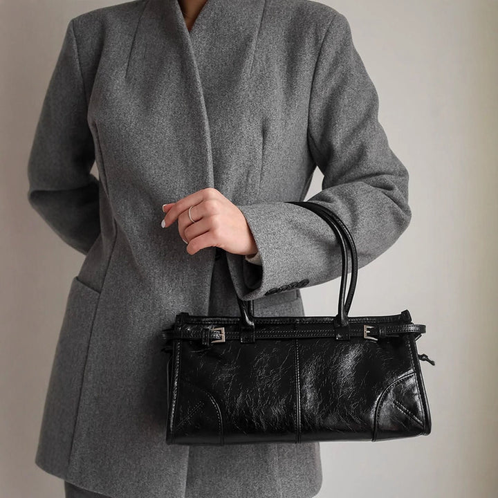 Women's Figure-Hugging Wool Blend Coat in Cocoon Cut with Concealed Button Placket Mune Fashion