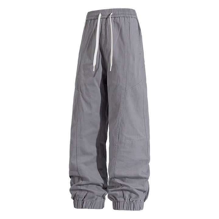 Men's Oversized Utility Jogging Pants made of sturdy cotton blend with drawstring waistband, side cargo pockets & ribbed cuffs Mune Fashion