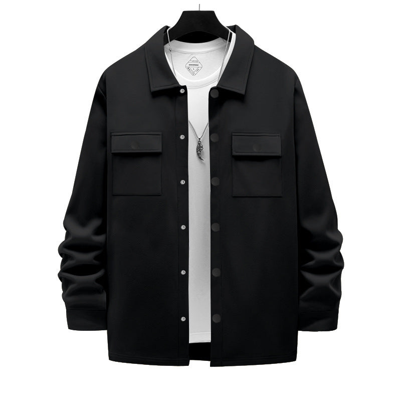 Men's Overshirt Jacket with chest flaps, loose fit and full-button placket Mune Fashion