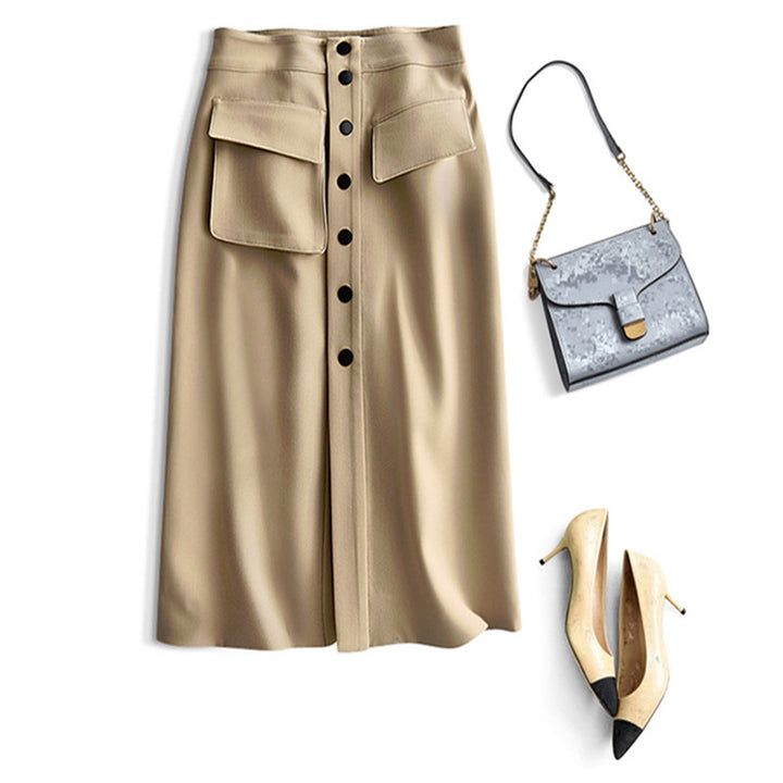 Women's Elegant Midi Skirt with Pockets Mune Fashion