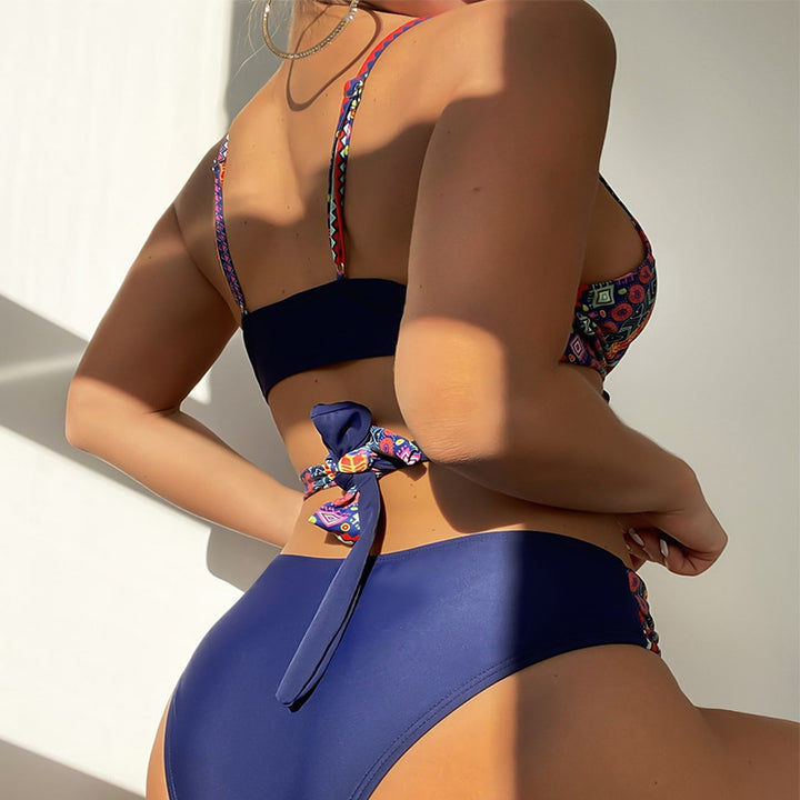 Women's triangle bikini set with fashionable wrap design Mune Fashion