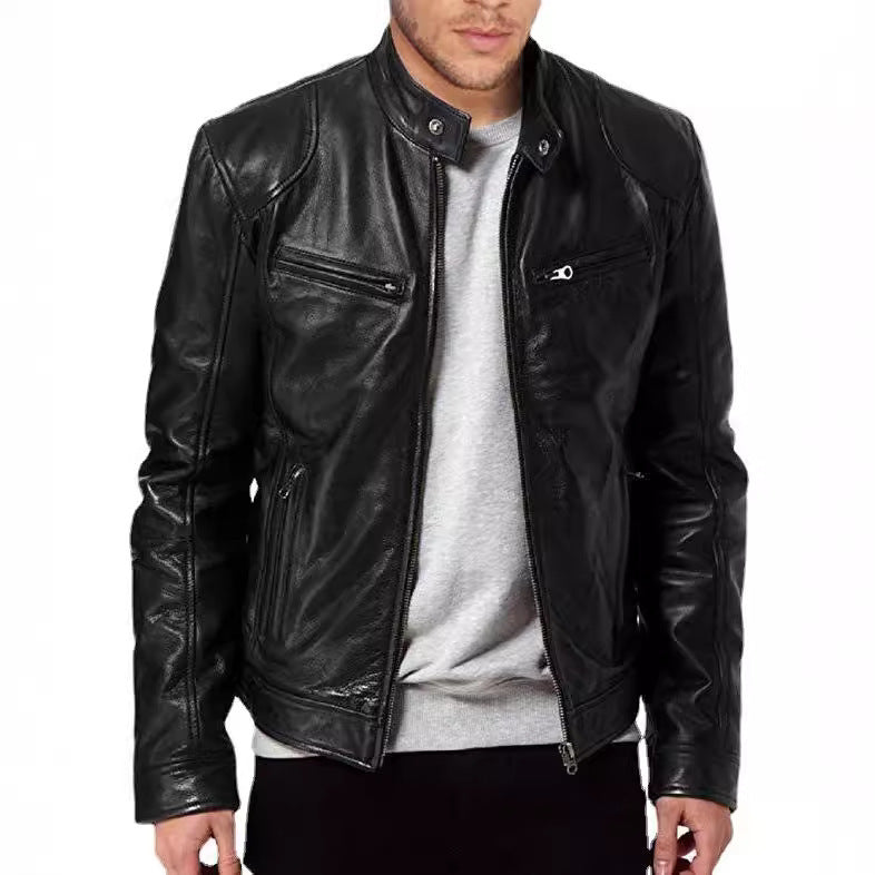 Men's Stylish Biker Leather Jacket Mune Fashion