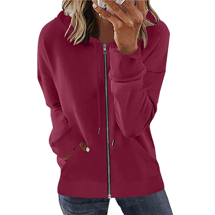 Women's hooded jacket with full zipper, kangaroo pockets and elastic cuffs Mune Fashion