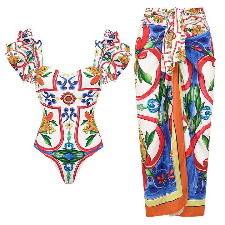 Women's Bikini Top and Wrap Skirt Set Mune Fashion
