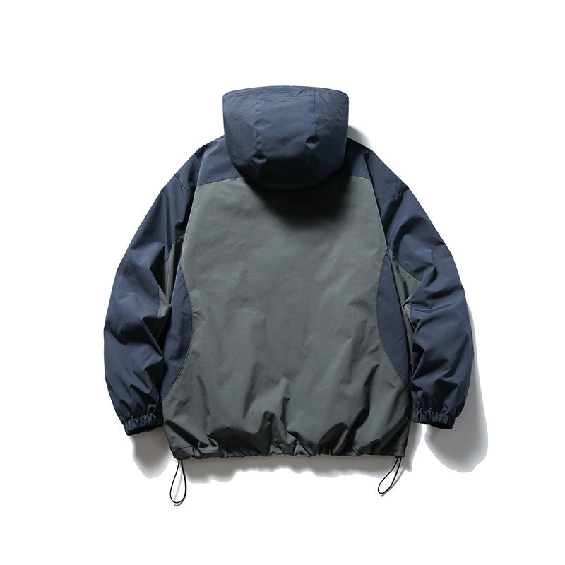 Unisex Technical Hooded Overjack in Boxy Cut with Drawstring Hem Mune Fashion