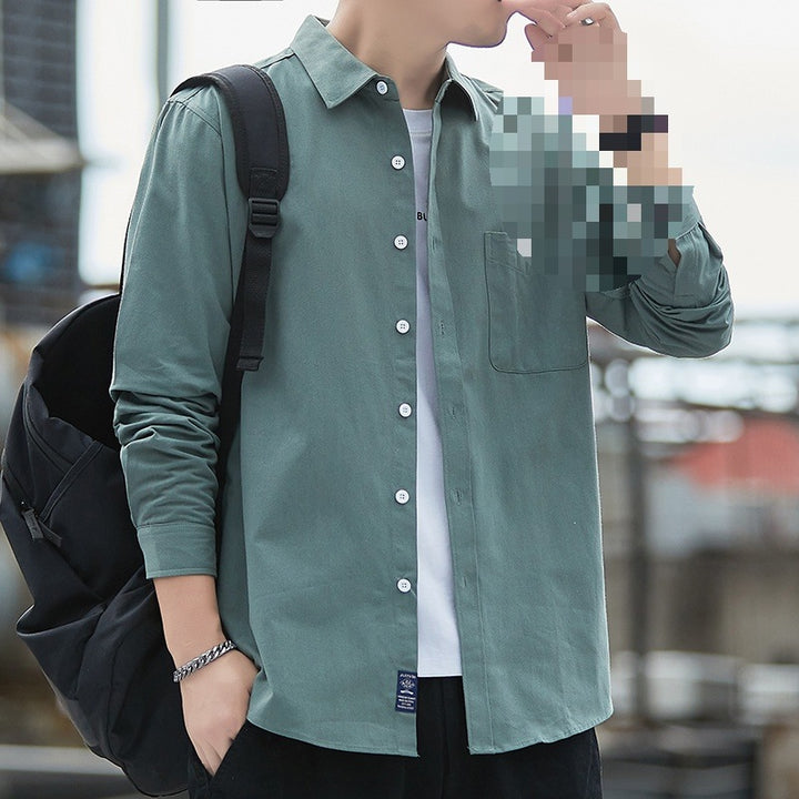 Men's Cotton Overshirt in Casual Look with Chest Pocket & Shirt Collar Mune Fashion