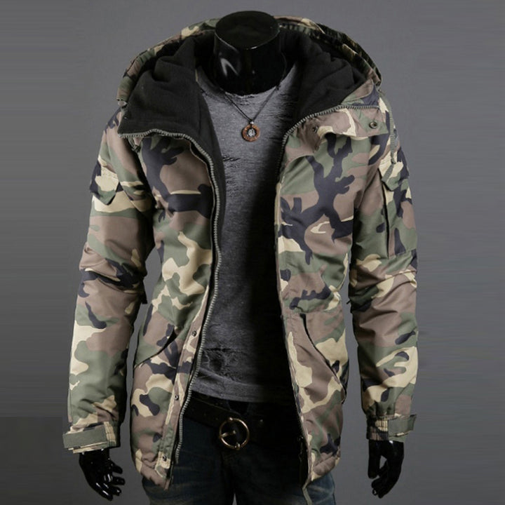 Men's non-insulated parka jacket with hood, insulated quilted filling, and multifunctional pockets Mune Fashion
