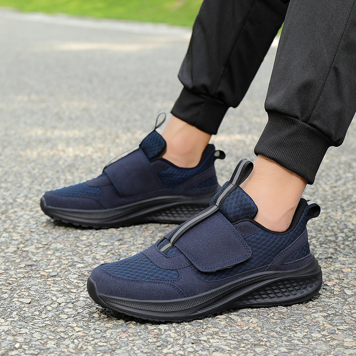 Men's Nan Urban Slip-On Sneaker with Velcro Front Closure, Elastic Pull System and Multi-Layer Cushioning Mune Fashion