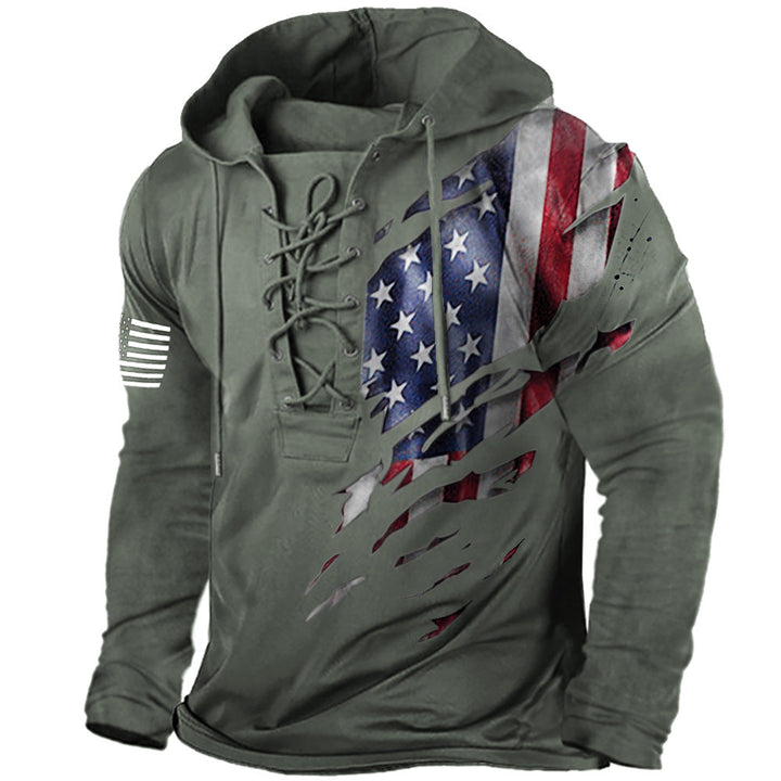 Men's Hoodie with Creative Graphic Elements Mune