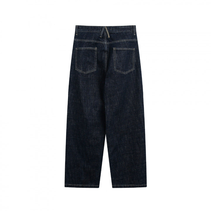 Women's Loose High-Waist Straight Jeans made of raw denim with relaxed fit Mune Fashion