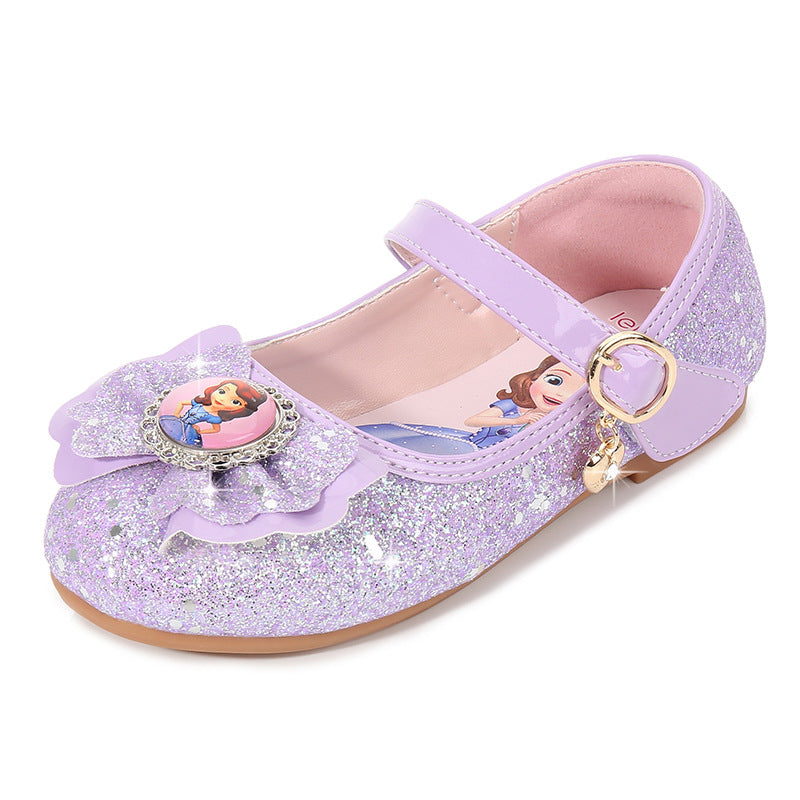Girls' ballerinas with glitter and bow appliqué Mune Fashion