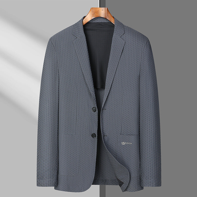 Men's Slim Structured Single-Breasted Blazer with Patch Pockets Mune Fashion